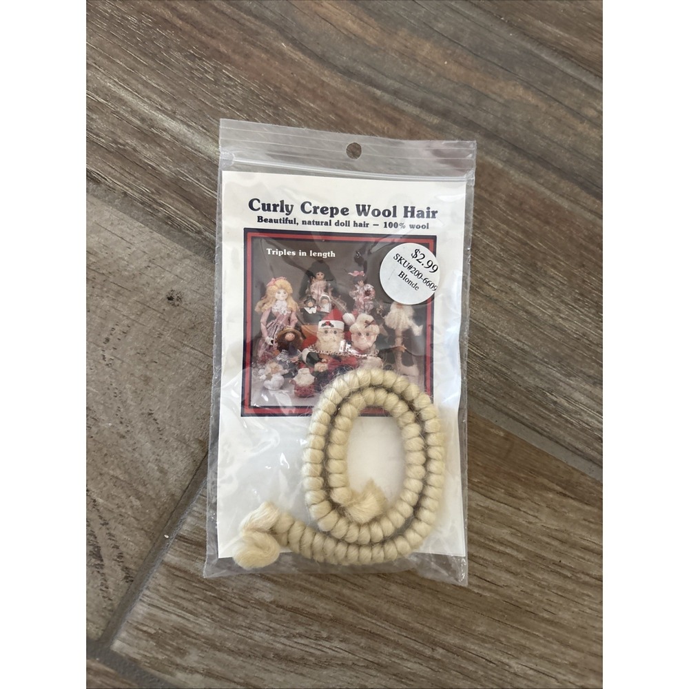 Vintage Doll Hair‎ Curly Crepe Wool Hair 100% Wool